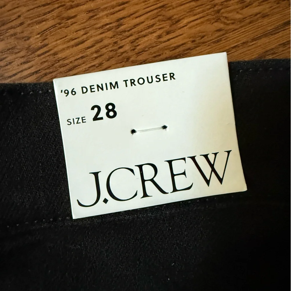 NWT J CREW 96 Denim Trousers Black Jeans Wide Leg Baggy Oversized Grunge Soft 28